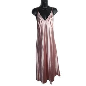 Pink Lace Trimmed Slip Dress size L